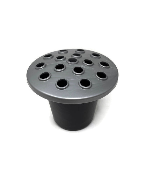 Black Grave Pot With Matt Silver Lid