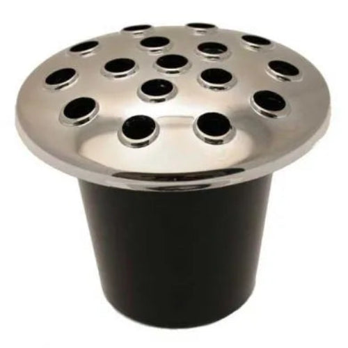 Black Grave Vase with Silver Lid x H10cm