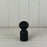 Black Ribbed Ceramic Candle Holder - 12cm tall