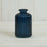 Blue Ribbed Glass Bottle - 10cm