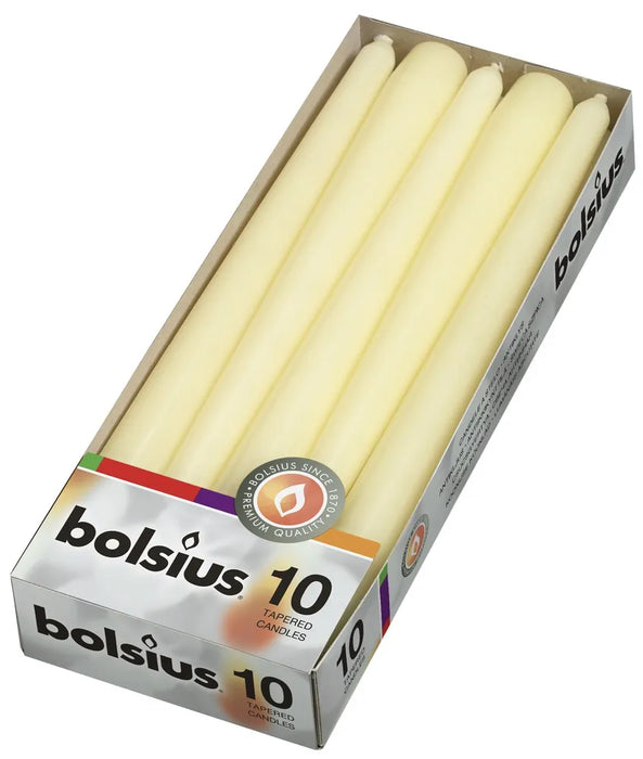 Bolsius Tapered Candles Pack of 10 - Ivory