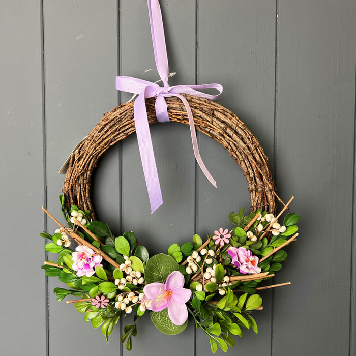 Boxwood and Flower Wreath x 26cm