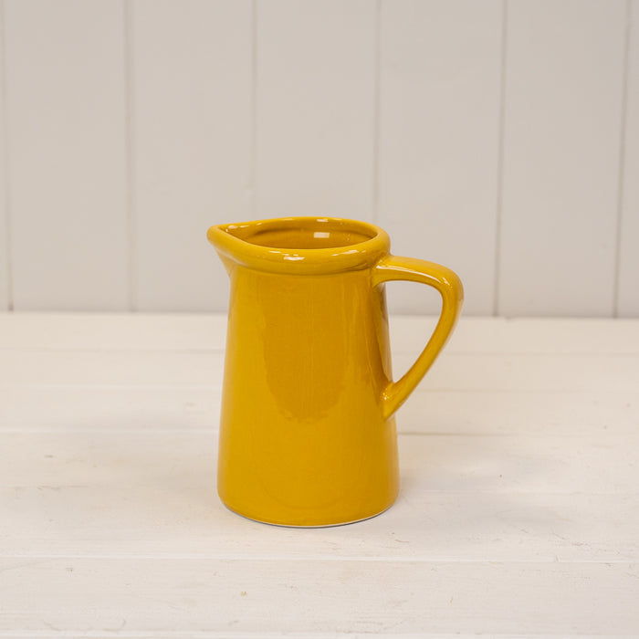 Burnt Yellow Ceramic Jug with Handle x 14cm