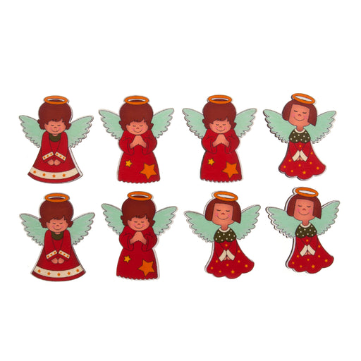 Craft Embellishment - Wooden Angel - Pack of 8