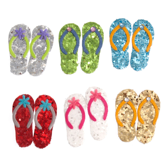 Craft Sticker Embellishment- Flip Flops - Pack of 6
