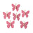 Printed Beaded Butterfly Stickers - 2.5cm - Pack of 6 - Pink
