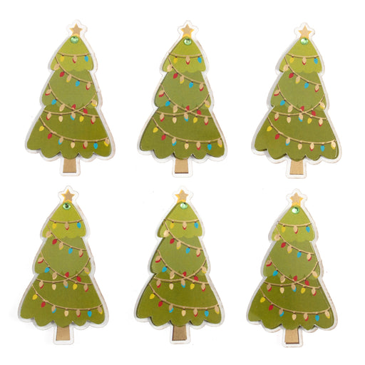 Festive Christmas Trees x 6