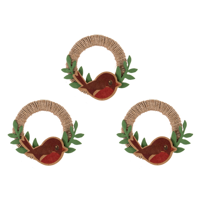 Robin Jute Wreath Stickers x 3