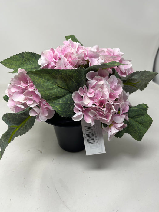 HANDMADE replacement pot with pink hydrangea