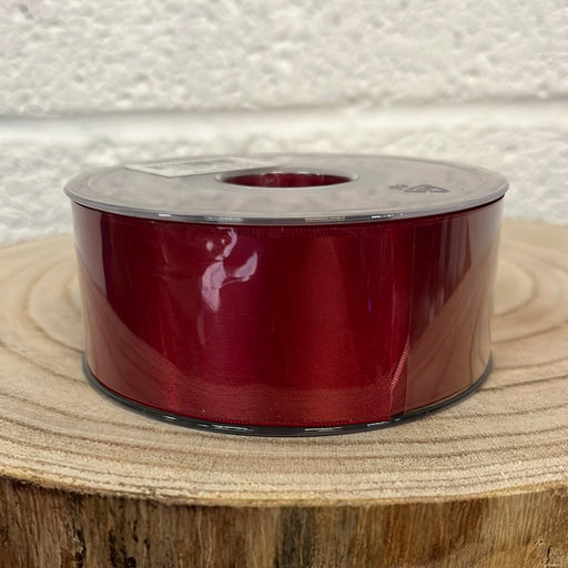 38mm x 20m Double Faced Ruby Maroon Satin Ribbon