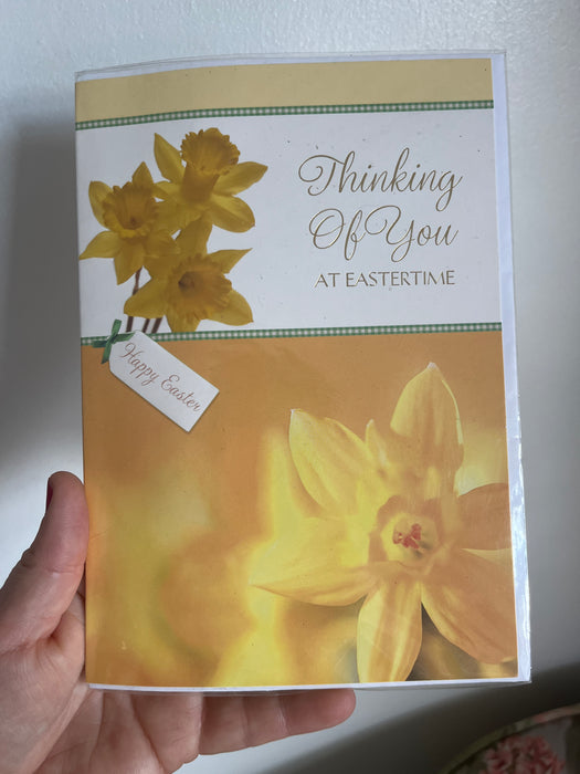 7x5" Card - Thinking of you at Easter Time - Daffodil Image