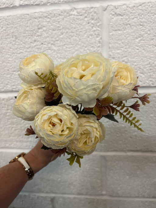 34cm ivory rose with brown foliage
