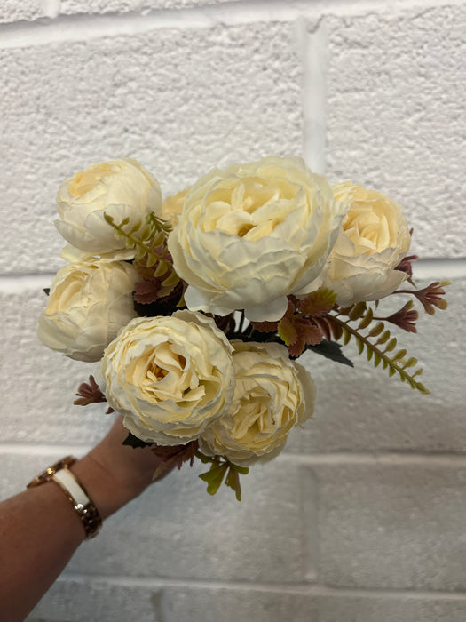 34cm ivory rose with brown foliage