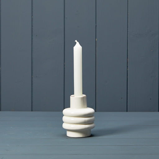 Ceramic Candle Holder 8.5cm - Soft White