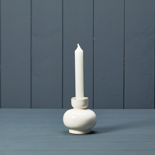 Ceramic Candle Holder 8cm - Soft White
