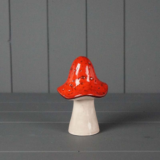 Ceramic Mushroom - 13cm x 8.5cm - Red