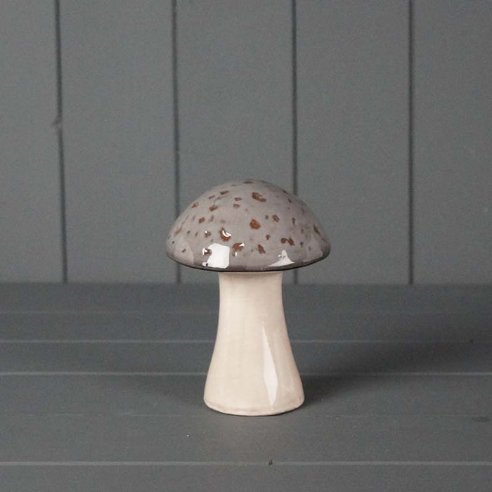 Ceramic Mushroom - 13cm x 9.5cm - Grey