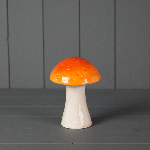 Ceramic Mushroom - 13cm x 9.5cm - Orange