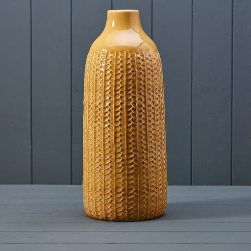 Yellow Ceramic Vase x 37.5cm