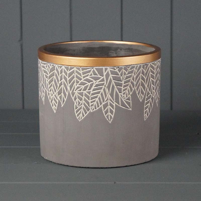 Leaf Cement Pot x H15cm