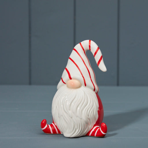 Red and White Ceramic Sitting Santa x 13cm Height