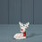 Red and White Ceramic Sitting Deer x 8cm