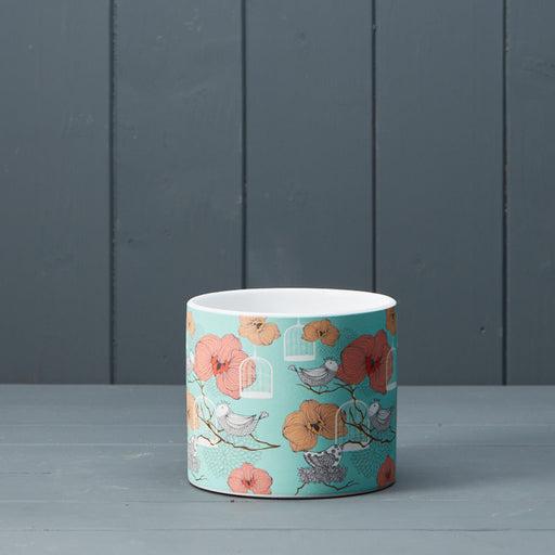 Floral Bird Cage Ceramic Pot x 12cm