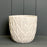 Round White Leaf Design Cement Pot TD17cm x H15.5cm