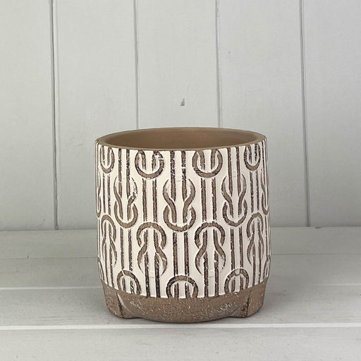 Neutral Cement Link Design Pot x Height 12cm
