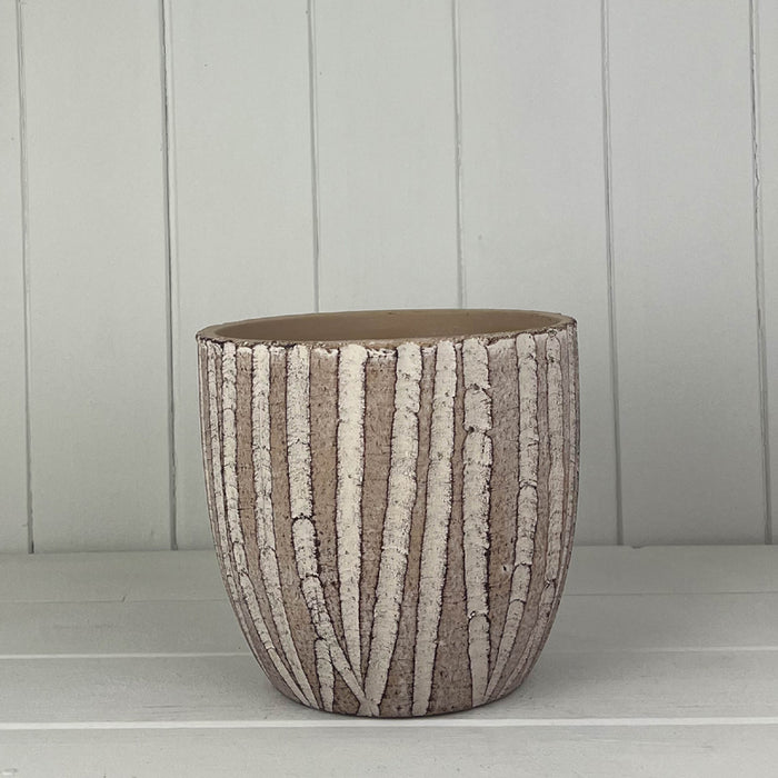 Large 15cm Cement Wave Sand Pot