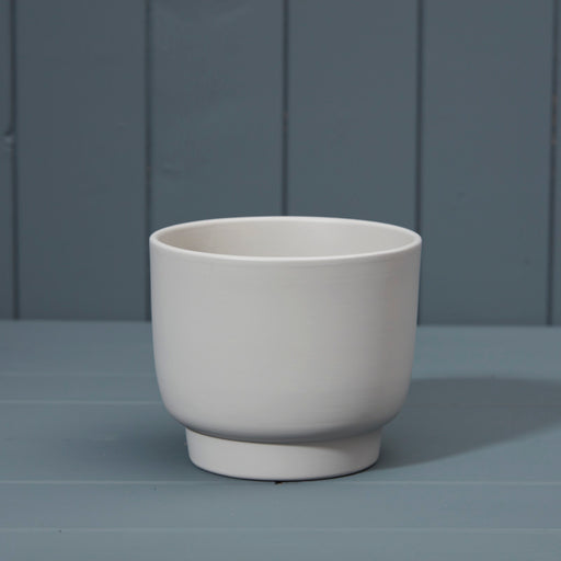 Ceramic Footed Pot x 13cm - Grey