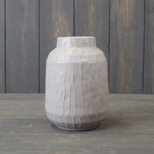 Glazed Pastel Grey Vase - 14cm