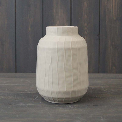 Glazed Pistachio Grey Vase - 14.2cm