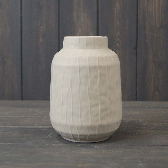Glazed Pistachio Grey Vase - 14.2cm