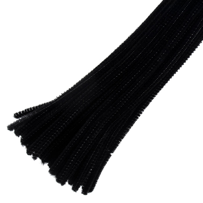 30 x Chenilles Pipe Cleaners  30cm x 6mm - Black