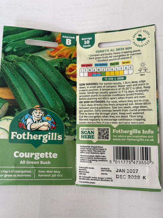COURGETTE Seeds All Green Bush
    