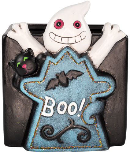 Ceramic Halloween Ghost & Bat Planter Pot x Height 16.5cm