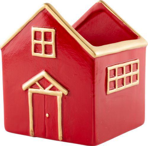 Ceramic House Planter x L11cm - Red