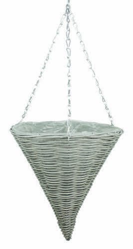 Cherrapunji Grey All Weather Hanging Cone Basket 12"