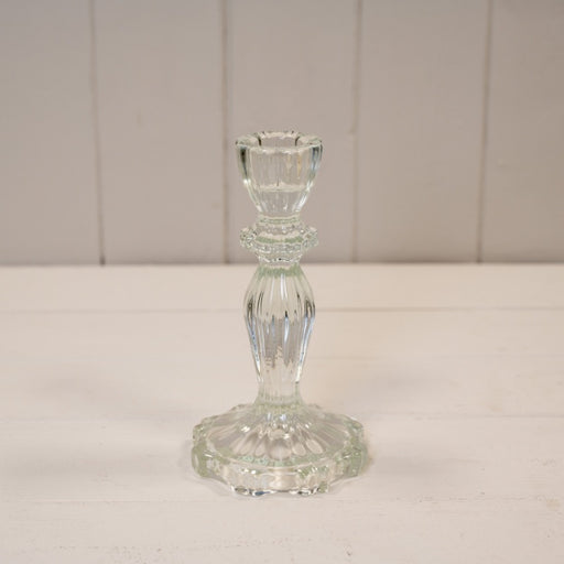 Clear Glass Vintage Style Candle Stick Holder x H15.7cm