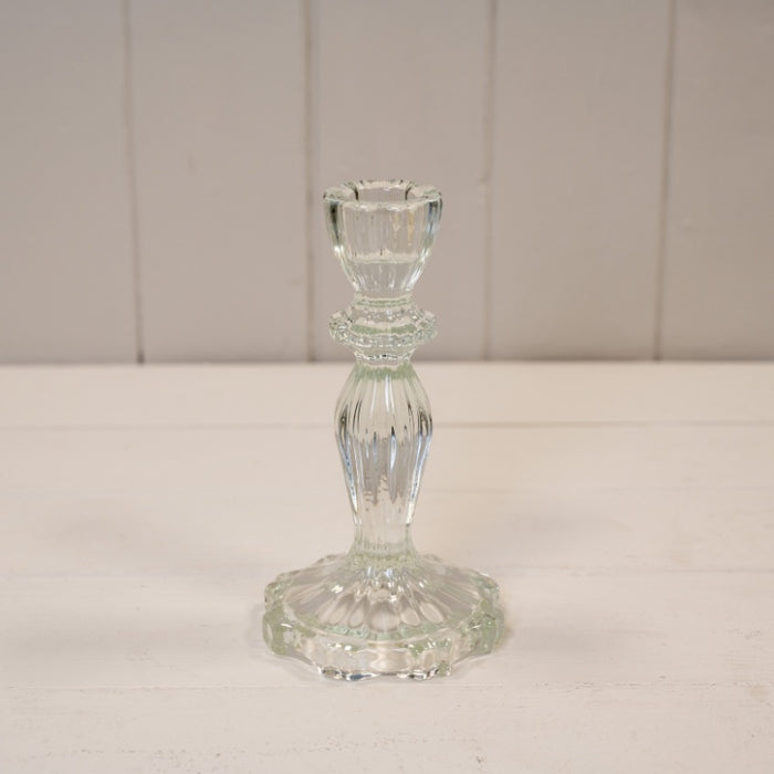 Clear Glass Vintage Style Candle Stick Holder x H15.7cm