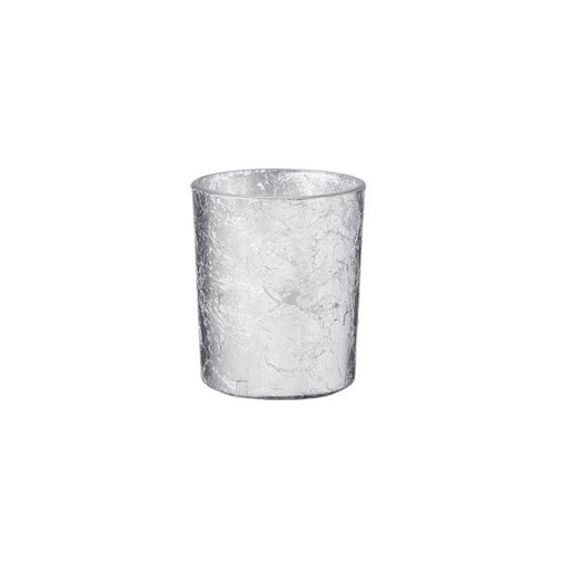 Crackle Votive - Metallic Silver Glass - H8 x D7cm