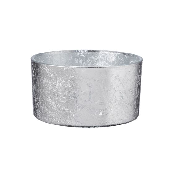 Crackle Votive - Silver Glass Bowl - H8 x D15cm
