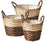 Cranor Tow-tone Lined Baskets - Set of 3 - Round