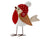 Standing Wooden Robin & Hat - 16.5cm tall