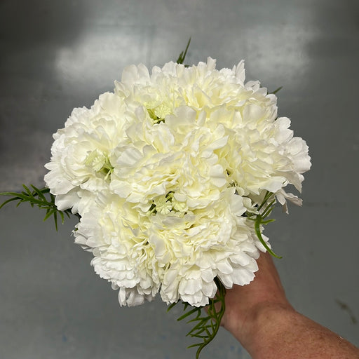 Carnation Flower Bouquet x 37cm - Ivory