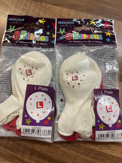 Joblot 16 latex balloons - L plate