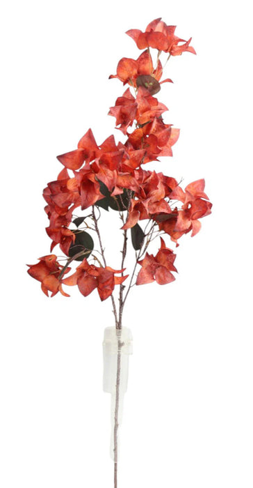 Dry Artificial Bougainvillea Spray - Orange (108cm long)