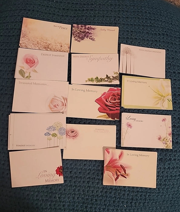 SINGLE Florist Card -  Funeral Sympathy - Assorted Design - In Loving Memory