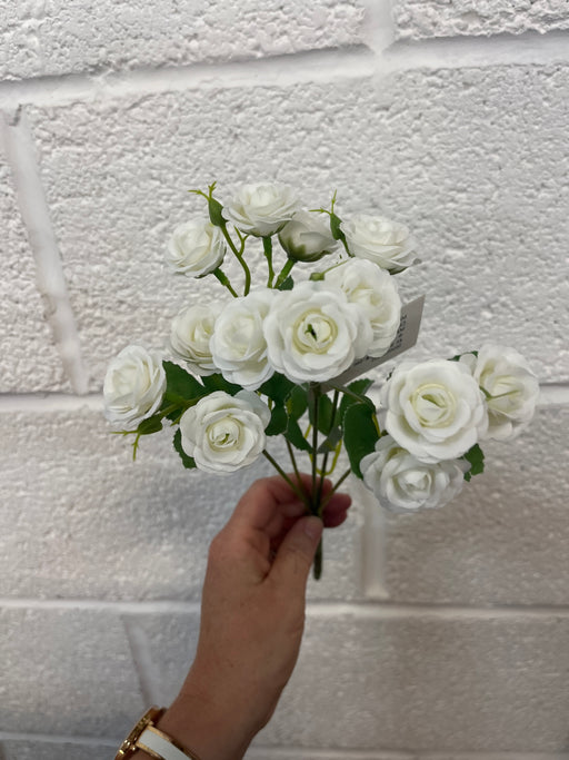 33cm mini wild meadow rose - ivory